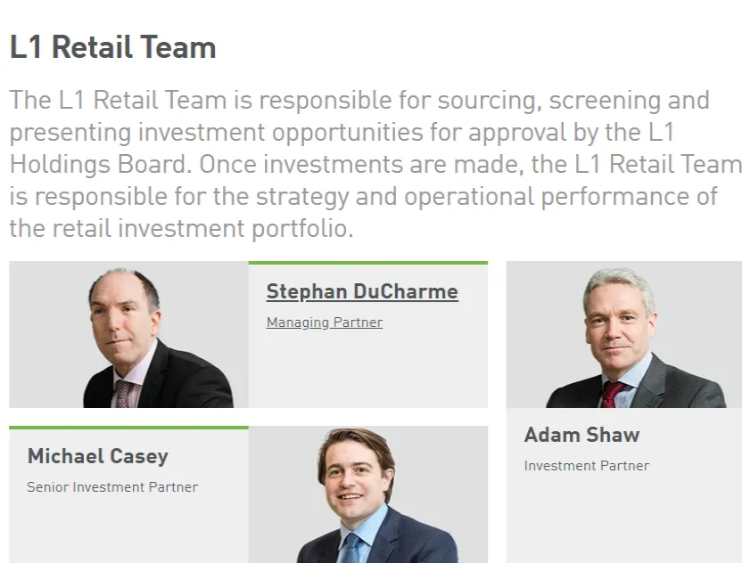 Equipo de L1: Ducharme, Casey y Shaw.