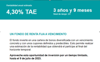 Fondo de inversión de Renta Fija a vencimiento al 4,30% TAE