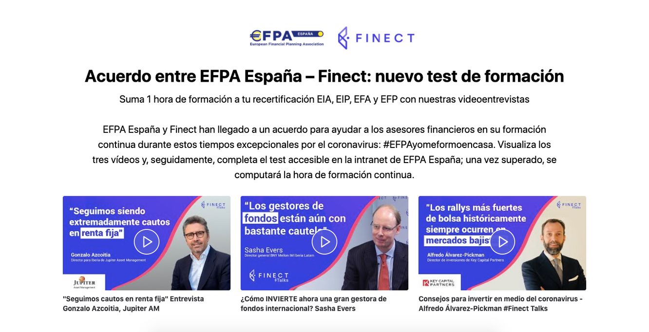 Acuerdo EFPA Finect Formación