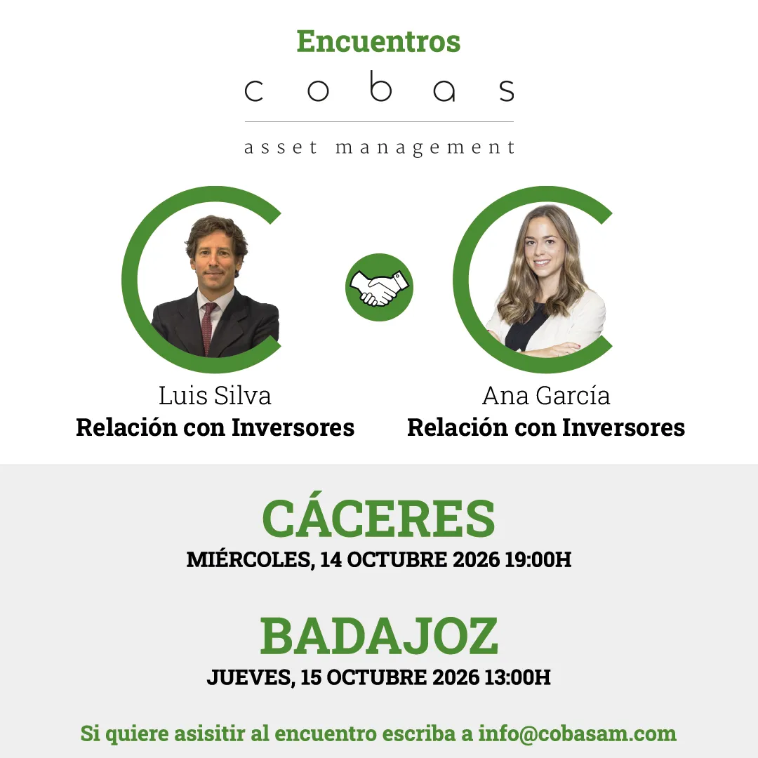 ¡Todavía quedan plazas disponibles para nuestros próximos Encuentros con Inversores Cobas AM!