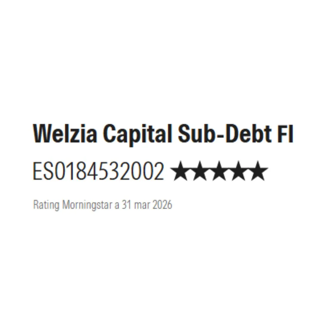 Welzia Capital Sub-Debt FI obtiene las 5 estrellas Morningstar